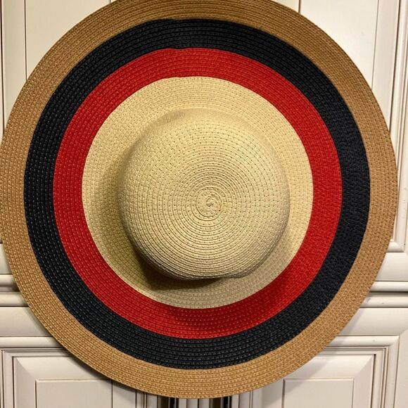 Women's Merona Wide Brim Fedora  FEATHER Hat Polyester Straw - Picture 2 of 5